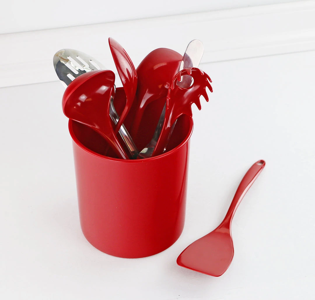 Calypso Basics X-Large Plastic Utensil Holder, Red 4 Calypso Basics X-Large Plastic Utensil Holder, Red