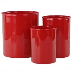 Calypso Basics 3pc Plastic Utensil Holders, Red