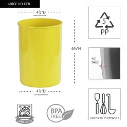 Calypso Basics 3pc Plastic Utensil Holders, Lemon