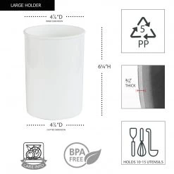 Calypso Basics 3pc Plastic Utensil Holders, White