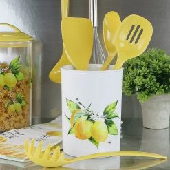 Calypso Basics Large Plastic Utensil Holder, Fresh Lemons
