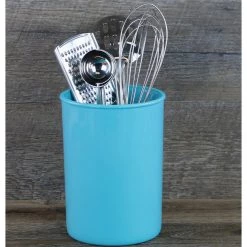 Calypso Basics Large Plastic Utensil Holder, Turquoise