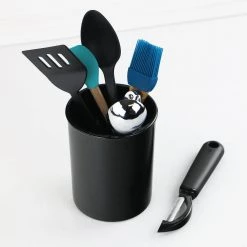 Calypso Basics Mini Plastic Utensil Holder, Black