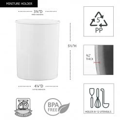 Calypso Basics Mini Plastic Utensil Holder, White