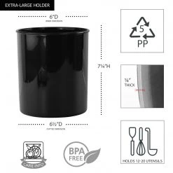 Calypso Basics X-Large Plastic Utensil Holder, Black 9 Calypso Basics X-Large Plastic Utensil Holder, Black