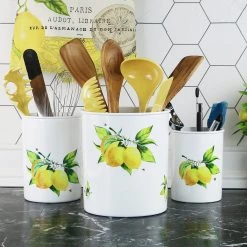 Calypso Basics X-Large Plastic Utensil Holder, Fresh Lemon