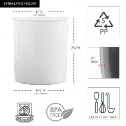 Calypso Basics X-Large Plastic Utensil Holder, White 7 Calypso Basics X-Large Plastic Utensil Holder, White