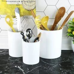 Calypso Basics Mini Plastic Utensil Holder, White