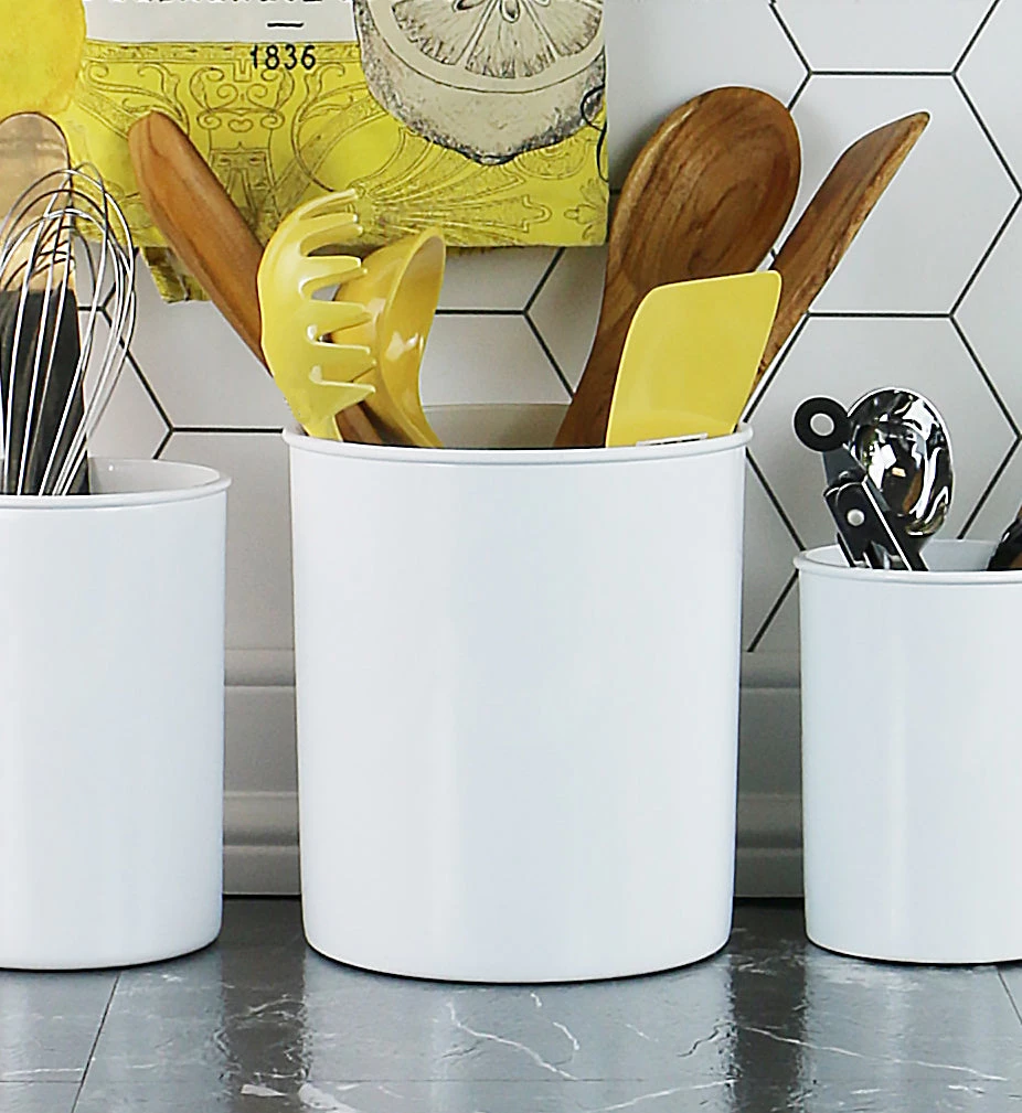 Calypso Basics X-Large Plastic Utensil Holder, White 4 Calypso Basics X-Large Plastic Utensil Holder, White