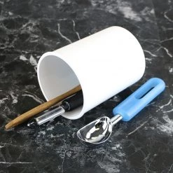 Calypso Basics Mini Plastic Utensil Holder, White