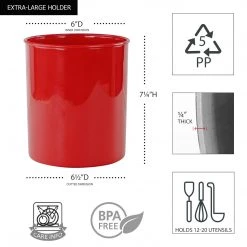 Calypso Basics 3pc Plastic Utensil Holders, Red