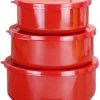 Reston Lloyd Ltd. CALYPSO BASICS 6pc Enamel On Steel Bowl Sets, Red