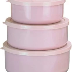 Reston Lloyd Ltd. 6pc Enamel On Steel Bowl Sets, Pink CALYPSO BASICS