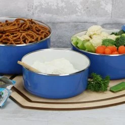 Reston Lloyd Ltd. 6pc Enamel On Steel Bowl Sets, Azure