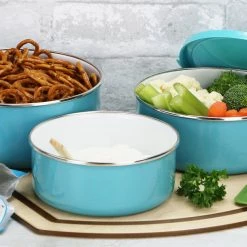Reston Lloyd Ltd. 6pc Enamel On Steel Bowl Sets, Turquoise CALYPSO BASICS