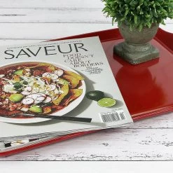 Calypso Basics Rectangular Melamine Tray, Red