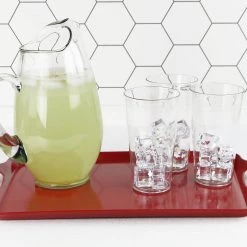 Calypso Basics Rectangular Melamine Tray, Red