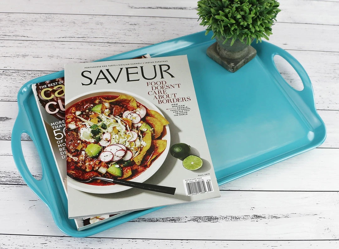 Calypso Basics Rectangular Melamine Tray, Turquoise 8 Calypso Basics Rectangular Melamine Tray, Turquoise