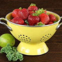 Calypso Basics Powder Coated Colanders, Various Sizes, Lemon
