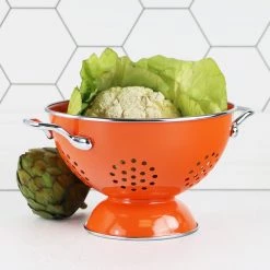 Calypso Basics Powder Coated Colanders, Various Sizes, Orange
