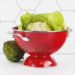 Calypso Basics Powder Coated Colanders, Various Sizes, Red