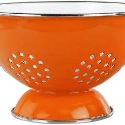 Reston Lloyd Ltd. Orange Enamel Colander, Multiple Sizes