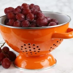 Reston Lloyd Ltd. Orange Enamel Colander, Multiple Sizes