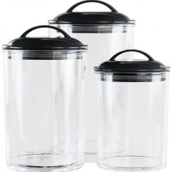 Reston Lloyd Ltd. 6pc Acrylic Canister Set, Black