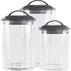 Reston Lloyd Ltd. CALYPSO BASICS 6pc Acrylic Canister Set, Charcoal