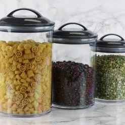 Reston Lloyd Ltd. CALYPSO BASICS 6pc Acrylic Canister Set, Charcoal