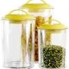 Reston Lloyd Ltd. CALYPSO BASICS 6pc Acrylic Canister Set, Lemon