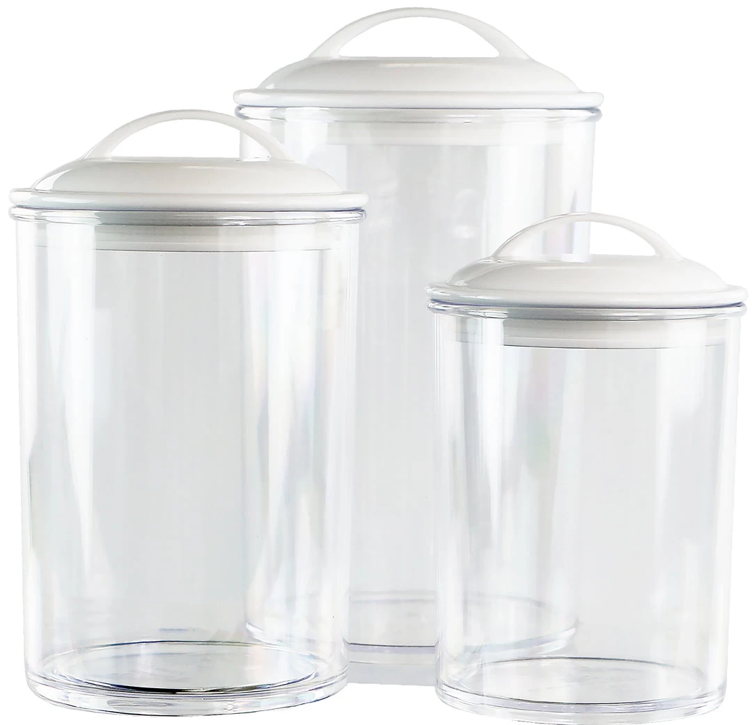 Reston Lloyd Ltd. CALYPSO BASICS 6pc Acrylic Canister Set, White 5 Reston Lloyd Ltd. CALYPSO BASICS 6pc Acrylic Canister Set, White