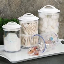 Reston Lloyd Ltd. CALYPSO BASICS 6pc Acrylic Canister Set, White