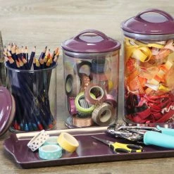 Reston Lloyd Ltd. CALYPSO BASICS 6pc Acrylic Canister Set, Plum