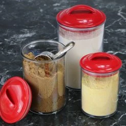 Reston Lloyd Ltd. CALYPSO BASICS 6pc Acrylic Canister Set, Red