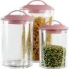 Reston Lloyd Ltd. CALYPSO BASICS 6pc Acrylic Canister Set, Pink
