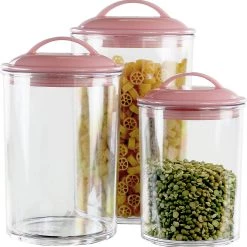 Reston Lloyd Ltd. CALYPSO BASICS 6pc Acrylic Canister Set, Pink