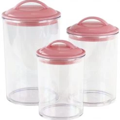 Reston Lloyd Ltd. CALYPSO BASICS 6pc Acrylic Canister Set, Pink
