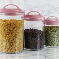 Reston Lloyd Ltd. CALYPSO BASICS 6pc Acrylic Canister Set, Pink