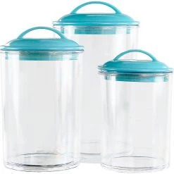 Reston Lloyd Ltd. CALYPSO BASICS 6pc Acrylic Canister Set, Turquoise