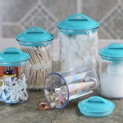 Reston Lloyd Ltd. CALYPSO BASICS 6pc Acrylic Canister Set, Turquoise