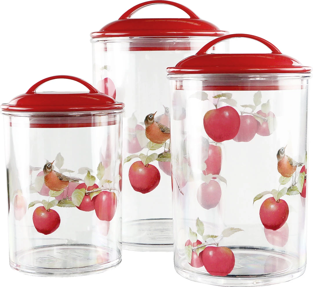 Reston Lloyd Ltd. CALYPSO BASICS 6pc Acrylic Canister Set, Harvest Apples 3 Reston Lloyd Ltd. CALYPSO BASICS 6pc Acrylic Canister Set, Harvest Apples
