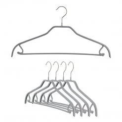 MAWA MAWA HANGERS Silhouette, 41-FRS, Pant Bar/Skirt Hook Hanger, Silver