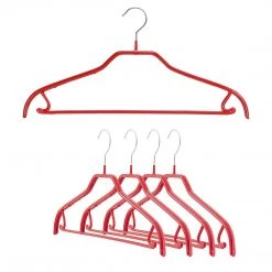 MAWA MAWA HANGERS Silhouette, 41-FRS, Pant Bar/Skirt Hook Hanger, Red