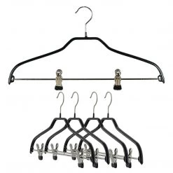 MAWA Silhouette, 40-FK, Pant Bar With Two Clips, Black MAWA HANGERS