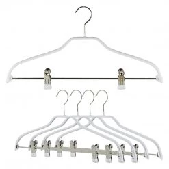 MAWA Silhouette, 40-FK, Pant Bar With Two Clips, White MAWA HANGERS