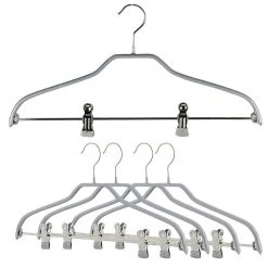 MAWA Silhouette, 40-FK, Pant Bar With Two Clips, Silver MAWA HANGERS