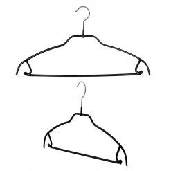 MAWA Silhouette Ultra Thin, 42-FTU, Pant Bar/Skirt Hook Hanger, Black