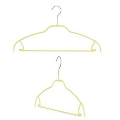 MAWA MAWA HANGERS Silhouette Ultra Thin, 42-FTU, Pant Bar/Skirt Hook Hanger, Yellow