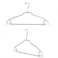 MAWA MAWA HANGERS Silhouette Ultra Thin, 42-FTU, Pant Bar/Skirt Hook Hanger, Silver